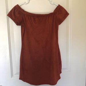 Brown suede dress